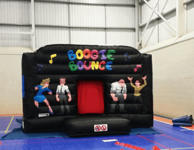 disco bouncy castle hire cardigan