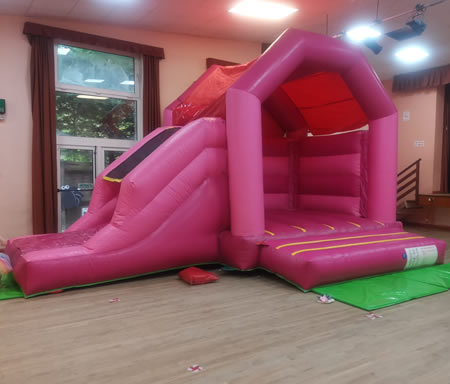 Pink Bouncy Castle Setup