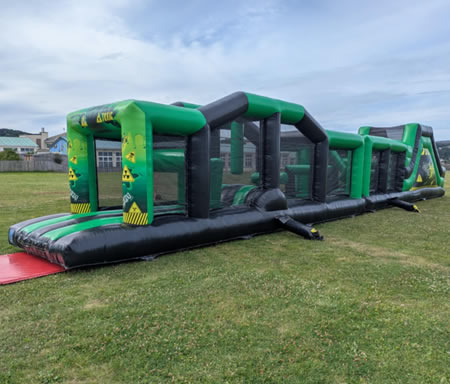 Inflatable Toxic Course setup Wales